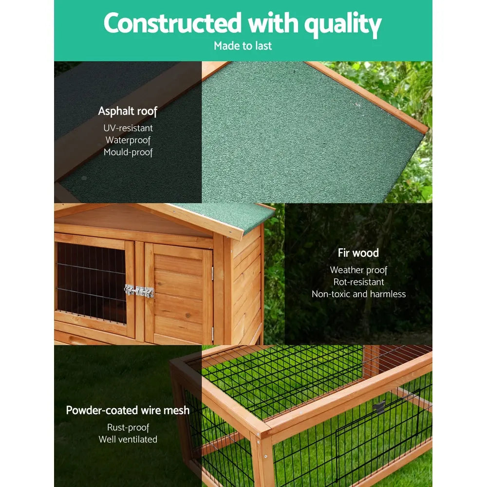 i.Pet Chicken Coop Rabbit Hutch 155cm x 49cm x 90cm Large Chicken Coop Wooden Run Cage House Outdoor - Image 4