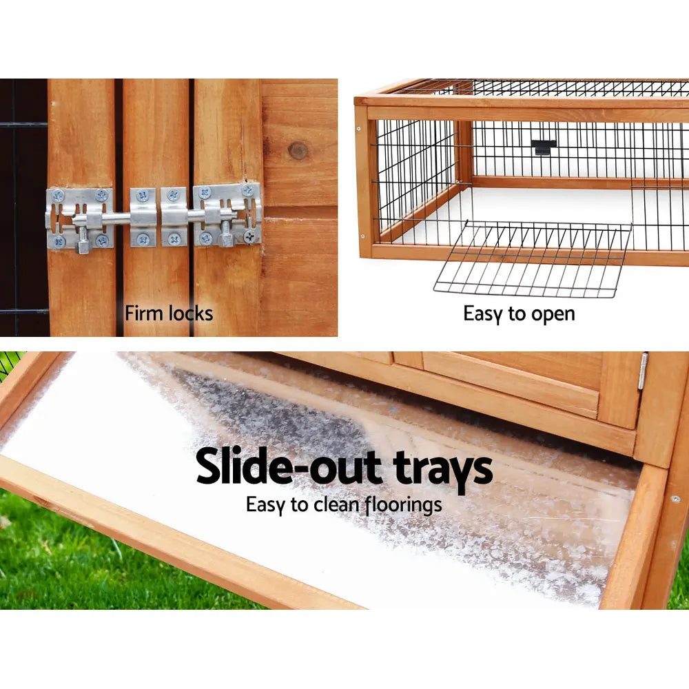 i.Pet Chicken Coop Rabbit Hutch 155cm x 49cm x 90cm Large Chicken Coop Wooden Run Cage House Outdoor - Image 6