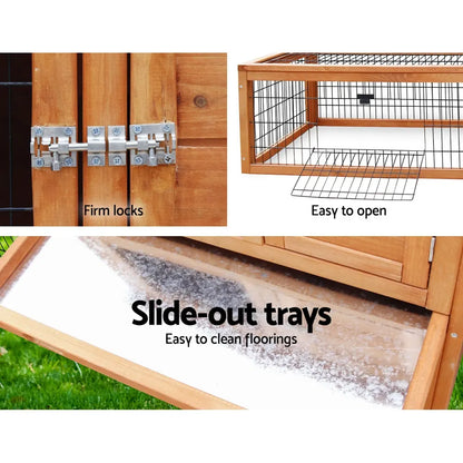 i.Pet Chicken Coop Rabbit Hutch 155cm x 49cm x 90cm Large Chicken Coop Wooden Run Cage House Outdoor - Image 6
