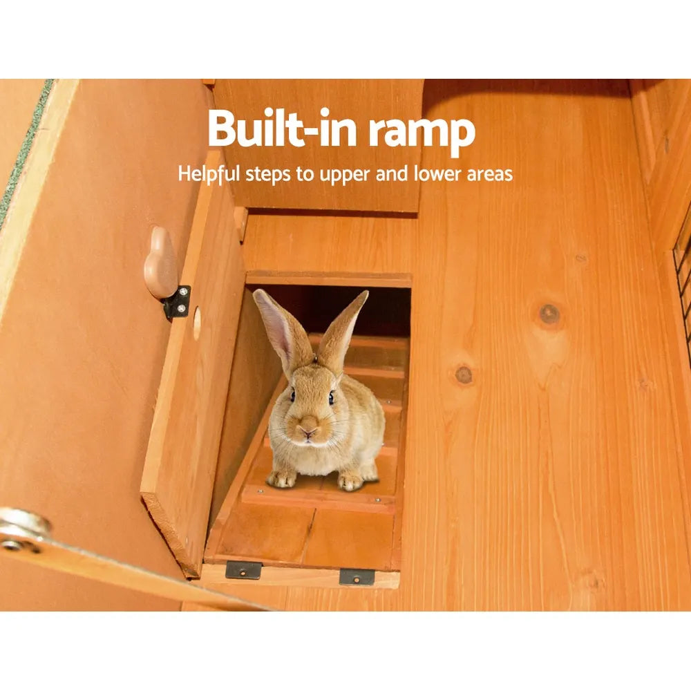 i.Pet Chicken Coop Rabbit Hutch 96cm x 96cm x 100cm Large Chicken Coop Run Wooden Cage Outdoor House - Image 7