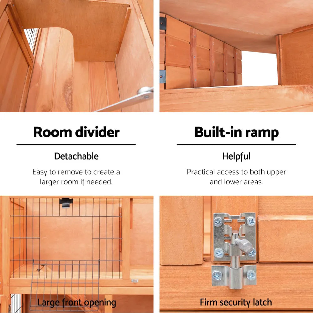 i.Pet Chicken Coop Rabbit Hutch 88cm x 40cm x 76cm Large Chicken Coop House Run Wooden Cage Outdoor - Image 5