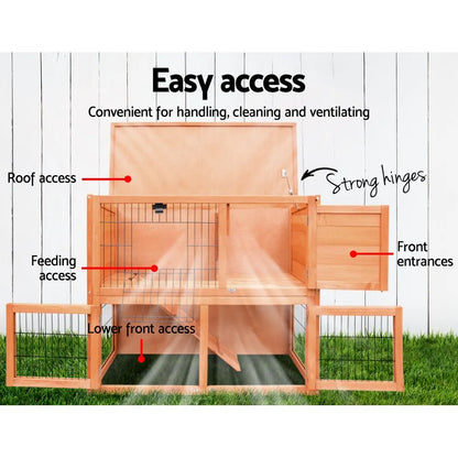 i.Pet Chicken Coop Rabbit Hutch 88cm x 40cm x 76cm Large Chicken Coop House Run Wooden Cage Outdoor - Image 6