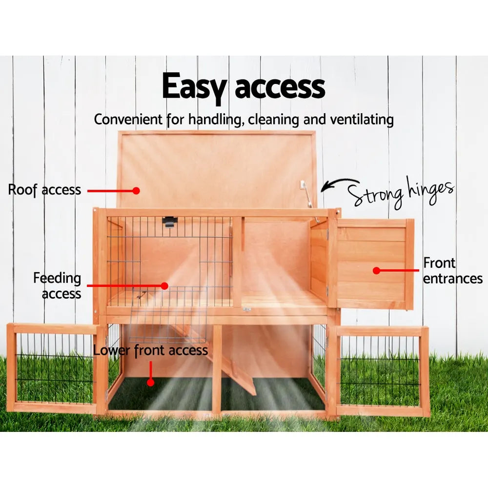 i.Pet Chicken Coop Rabbit Hutch 88cm x 40cm x 76cm Large Chicken Coop House Run Wooden Cage Outdoor - Image 7