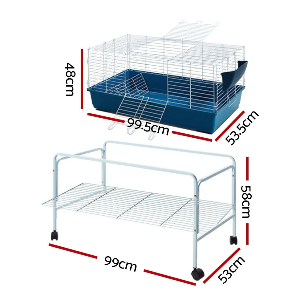 i.Pet Rabbit Cage Hutch 106cm Indoor Enclosure Carrier - Image 2