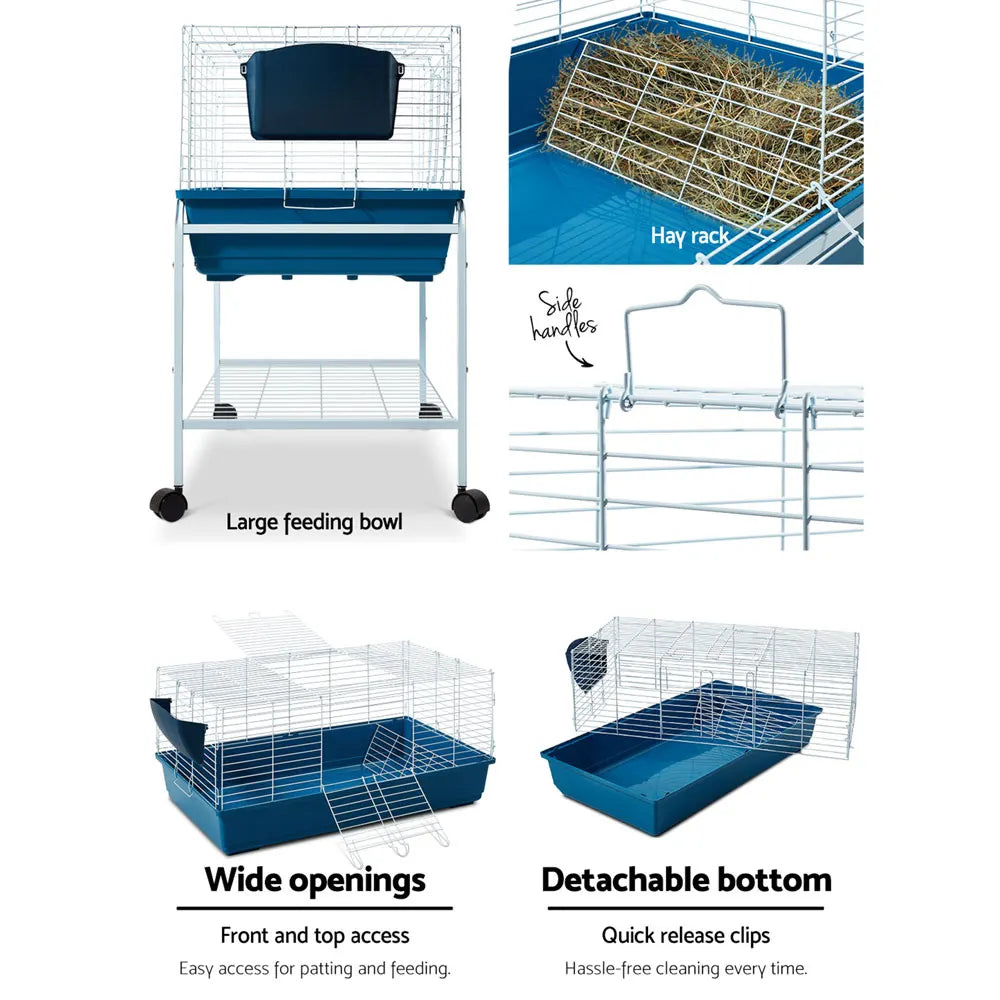 i.Pet Rabbit Cage Hutch 106cm Indoor Enclosure Carrier - Image 5