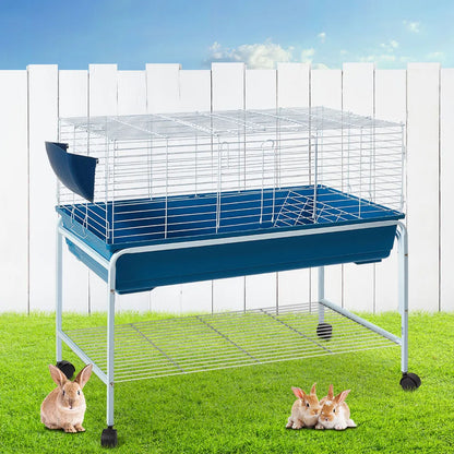 i.Pet Rabbit Cage Hutch 106cm Indoor Enclosure Carrier - Image 8