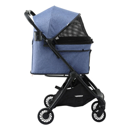 i.Pet Pet Stroller Pram Gravity Folding Dog Cage Large Travel Pushchair 4 Wheels - Image 3