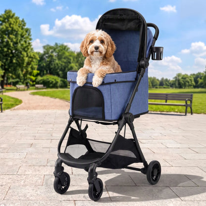 i.Pet Pet Stroller Pram Gravity Folding Dog Cage Large Travel Pushchair 4 Wheels - Image 9
