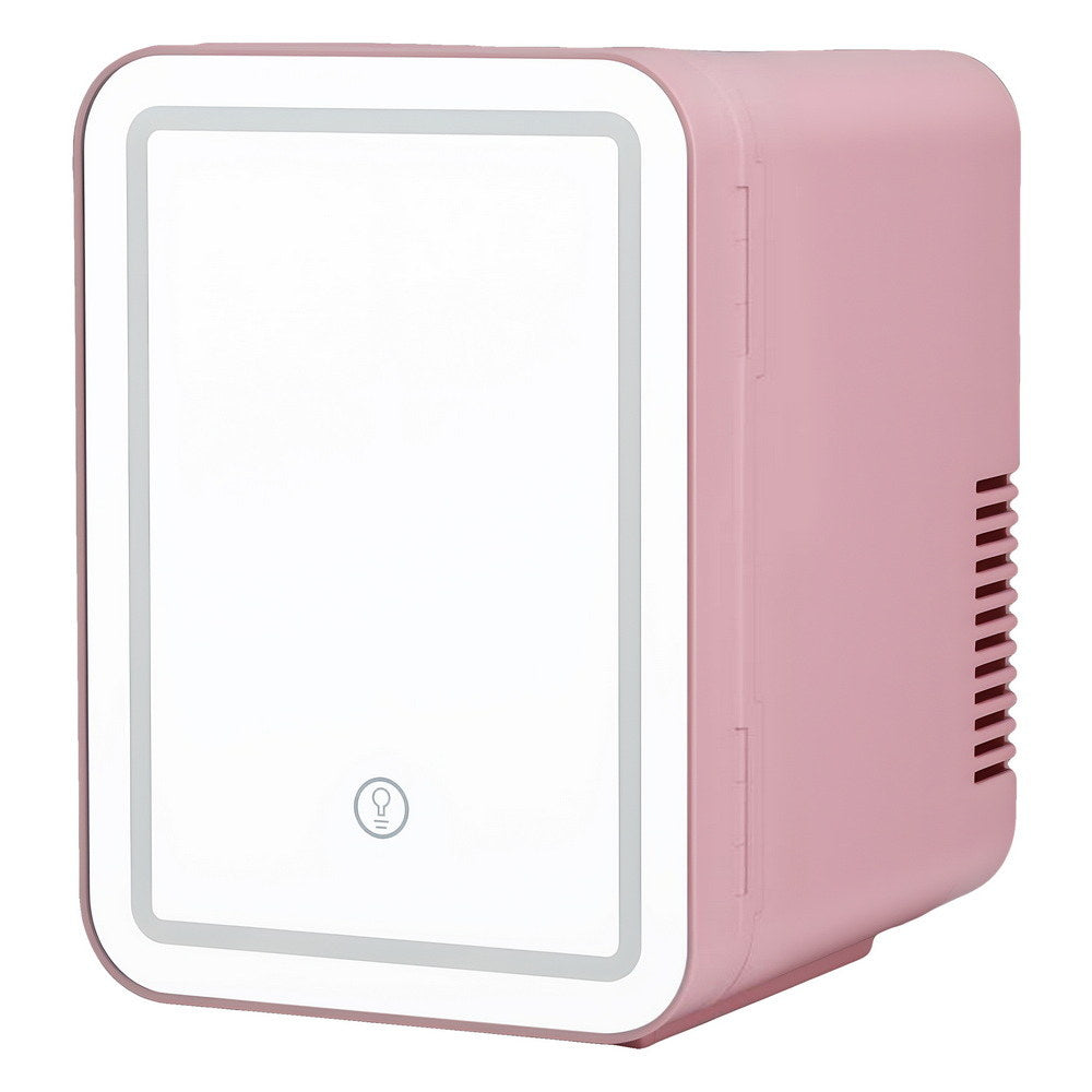 Glacio Mini Fridge Skincare Beauty Cooler Warmer LED Mirror 12V 220V Pink 4L - Image 3