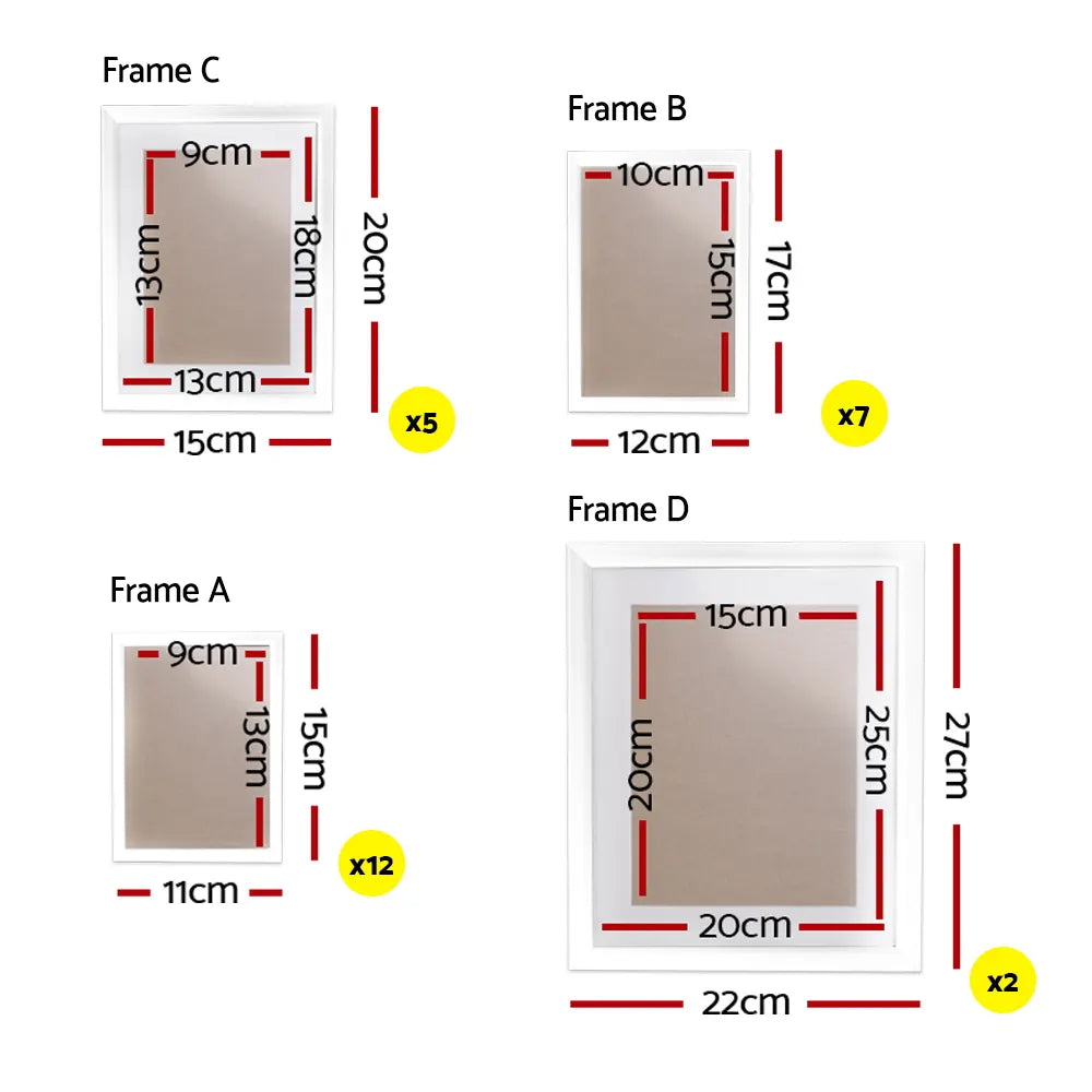 Artiss Photo Frames Art Holder 26PCS 8x10" 5x7" 4x6" 3.5x5" White - Image 2