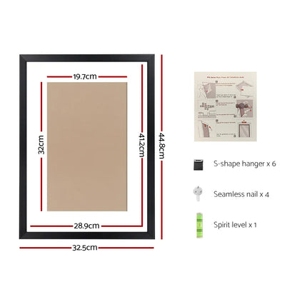 3 PCS Photo Frame Wall Set A3 Picture Home Decor Art Gift Present Black - Image 2