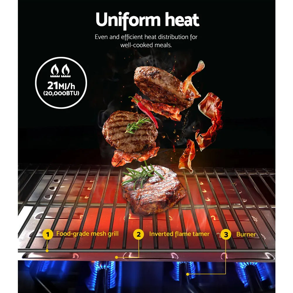 Grillz Portable Gas BBQ Grill 2 Burners - Image 4