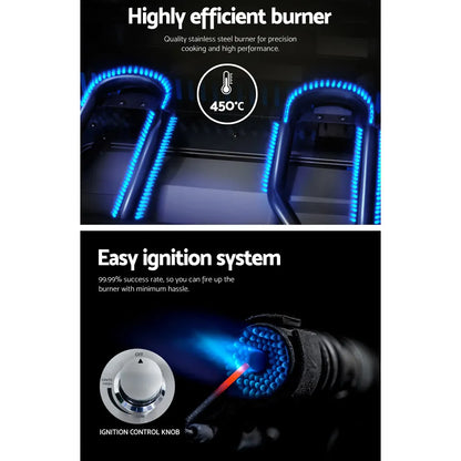 Grillz Portable Gas BBQ Grill 2 Burners - Image 5