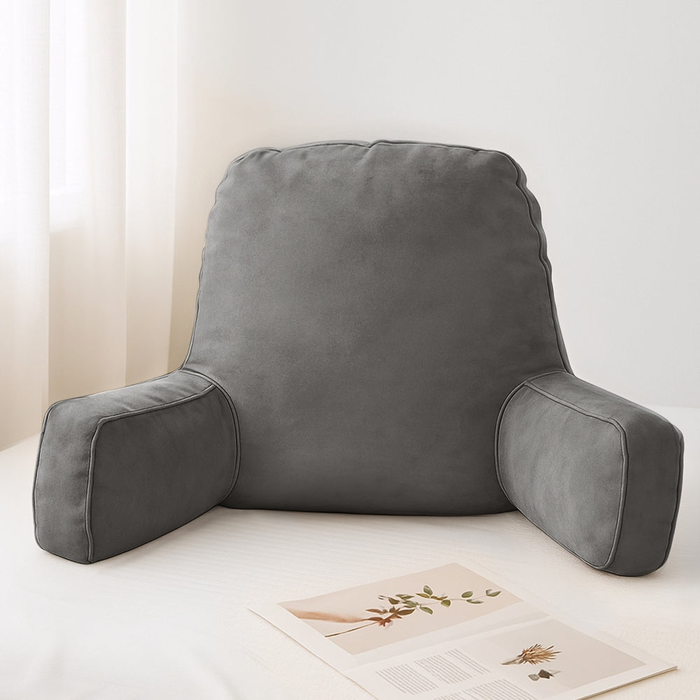 Giselle Reading Pillow Back Rest Lumbar Support Cushion Grey - Image 7