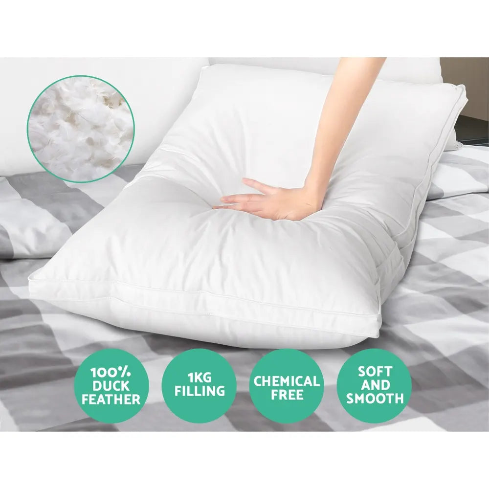 Giselle Bedding Duck Feather Down Pillow Luxury Twin Pack - Image 6