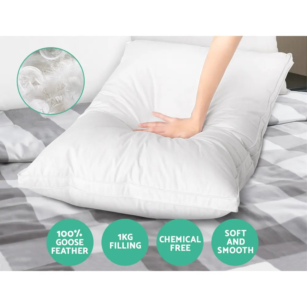 Giselle Bedding Goose Feather Down Pillow Luxury Twin Pack - Image 6