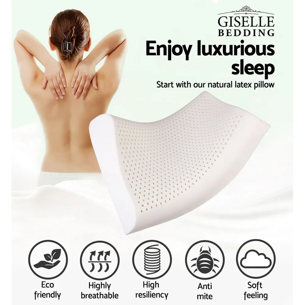 Giselle Bedding Natural Latex Pillow 2-Zone Twin Pack - Image 2