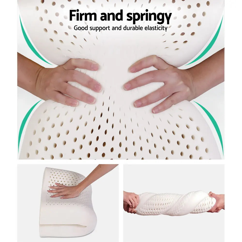 Giselle Bedding Natural Latex Pillow 2-Zone Twin Pack - Image 3