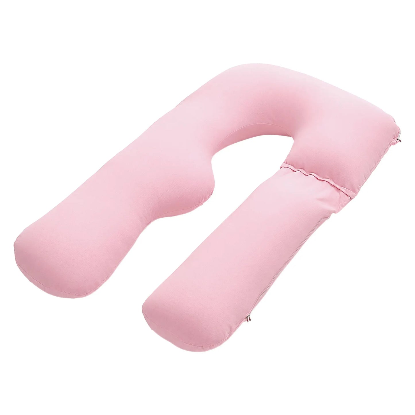 Giselle Bedding Pregnancy Pillow U Shaped Full Body Pillow with 100% Cotton Jersey Cover Maternity Pillow for Sleeping Reading, Pink, 73x133cm - Image 8