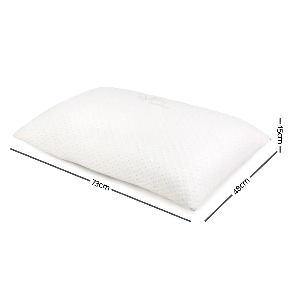 Giselle Bedding Memory Foam Pillow Bamboo Cover Twin Pack - Image 2