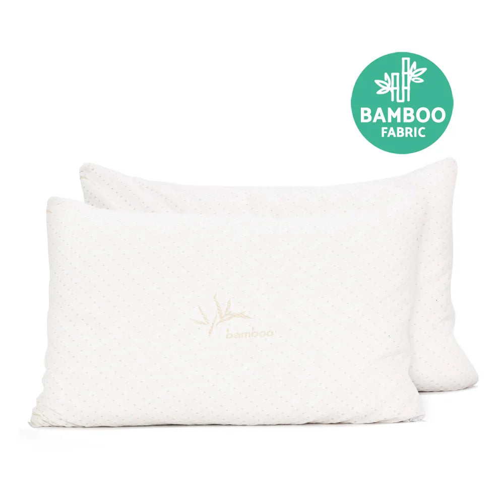 Giselle Bedding Memory Foam Pillow Bamboo Cover Twin Pack - Image 4