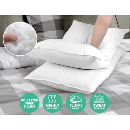 Giselle Bedding 4 Pack Bed Pillow Family Hotel 48X73CM - Image 3