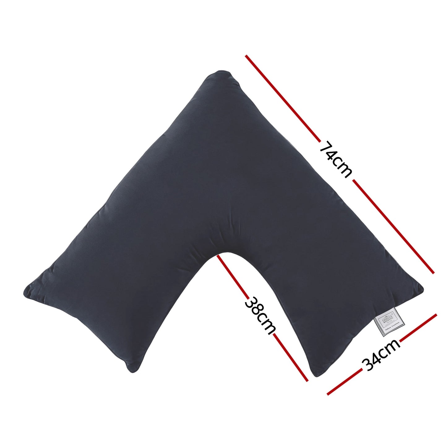 Giselle V Shape Pillow Boomerang Nursing Body Cushion Grey - Image 3