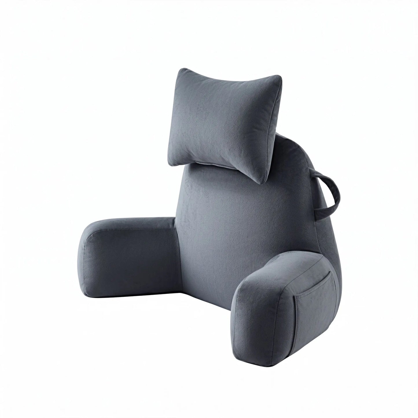 Giselle Bedding Reading Pillow with Detachable Neck Roll & Armrests Sit Up Pillow for Bed Back Support Pillow for Watching TV & Gaming Gray - Image 8
