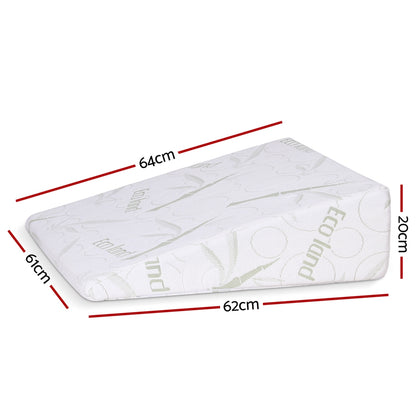 Giselle Bedding Wedge Pillow Gel Memory Foam Ergonomic Support Bamboo Cover - Image 3