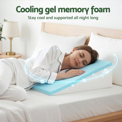 Giselle Bedding Wedge Pillow Gel Memory Foam Ergonomic Support Bamboo Cover - Image 7