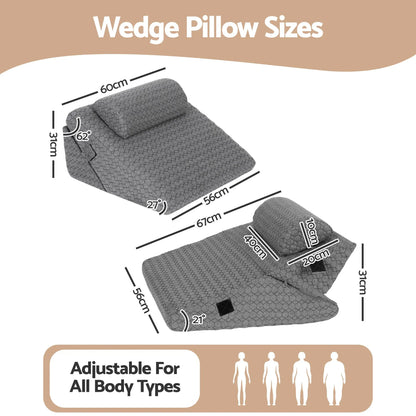 Giselle Bed Wedge Pillow for Headboard, Egg Gel Solves Night Sweats, Triangle Pillow for Reading & Sleeping, Adjustable Back & Neck Support, 30D Foam - Image 2