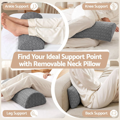 Giselle Bed Wedge Pillow for Headboard, Egg Gel Solves Night Sweats, Triangle Pillow for Reading & Sleeping, Adjustable Back & Neck Support, 30D Foam - Image 6