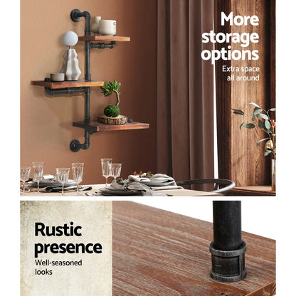 Artiss Floating DIY Pipe Shelf 3 Tiers - IVAN - Image 5