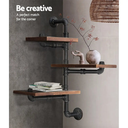Artiss Floating DIY Pipe Shelf 3 Tiers - IVAN - Image 7