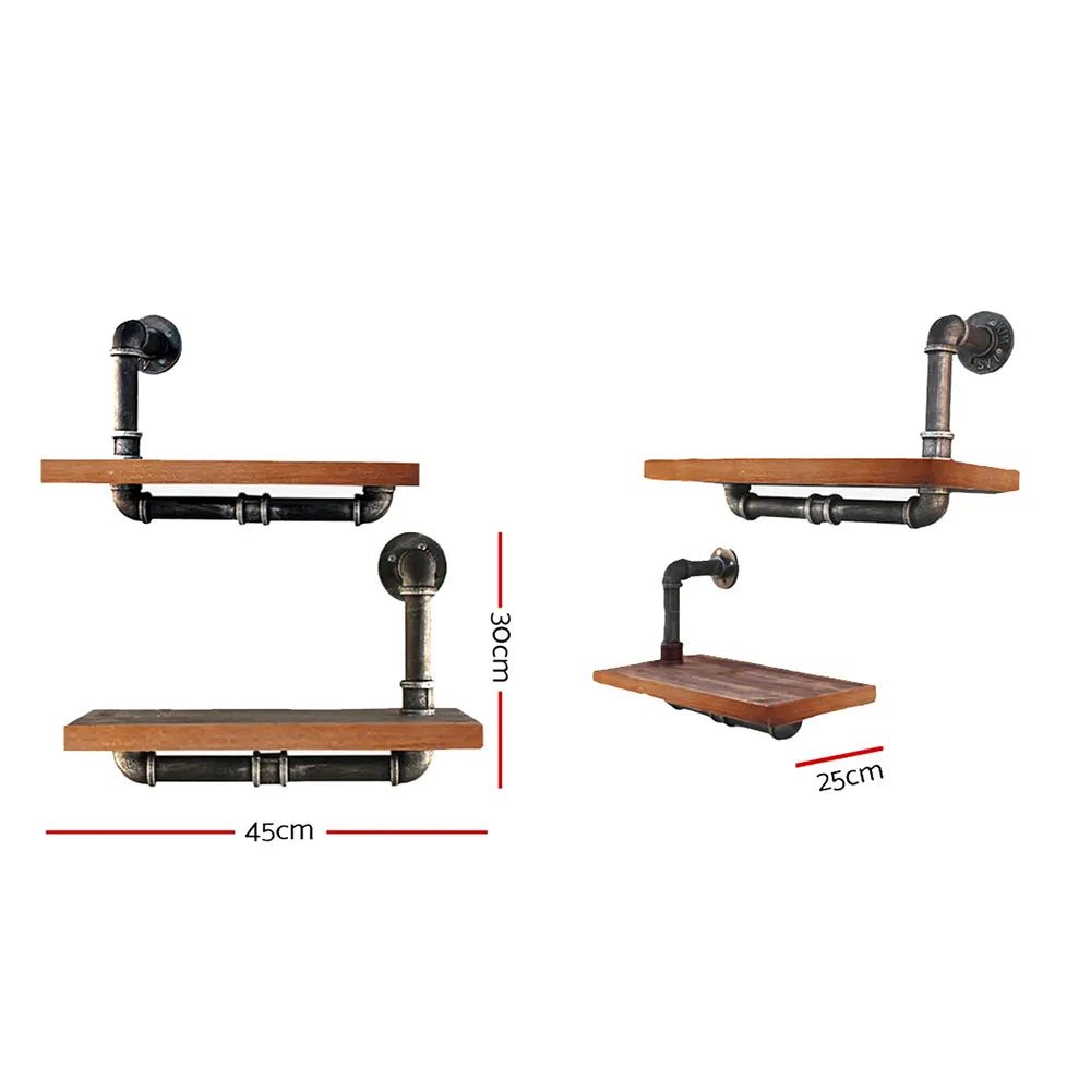 Artiss Floating DIY Pipe Shelf 3 Tiers - IONA - Image 2