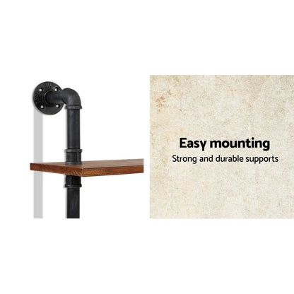 Artiss Floating DIY Pipe Shelf 5 Tiers - ISSA - Image 6