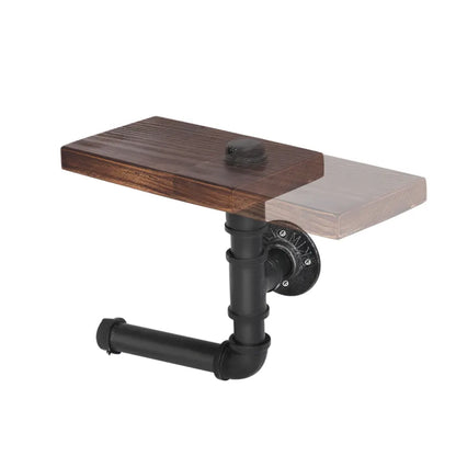 Artiss Floating DIY Pipe Shelf Toilet Paper Holder - Image 3
