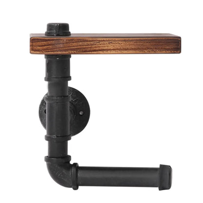 Artiss Floating DIY Pipe Shelf Toilet Paper Holder - Image 4