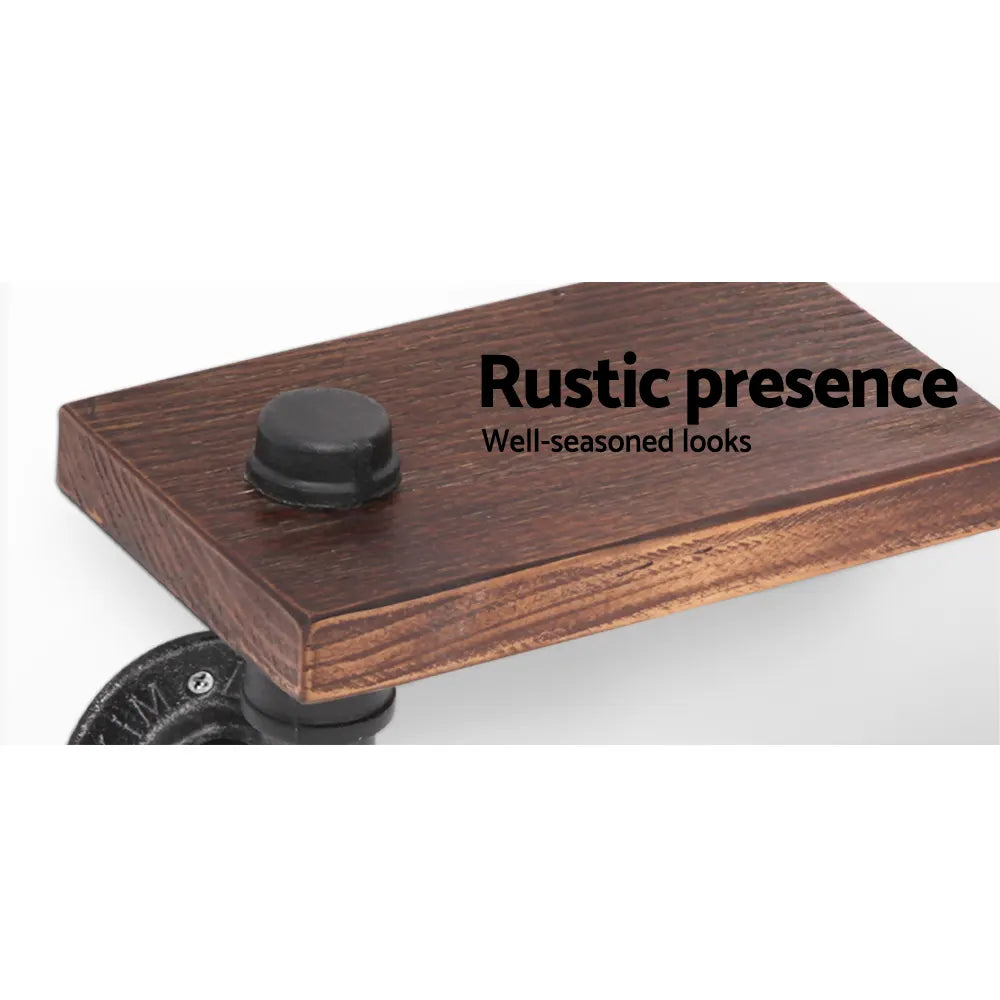 Artiss Floating DIY Pipe Shelf Toilet Paper Holder - Image 6
