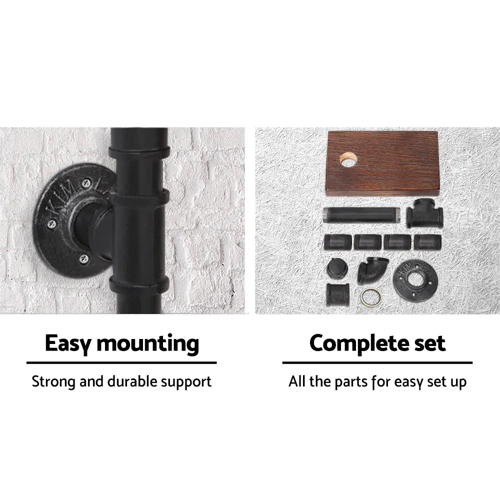 Artiss Floating DIY Pipe Shelf Toilet Paper Holder - Image 7