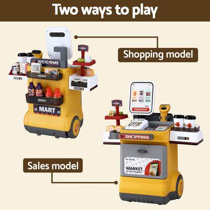 Keezi Kids Pretend Playset Supermarket Shopping Role Play Toy Cash Food 48PCS - Image 5
