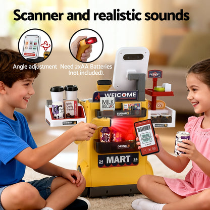 Keezi Kids Pretend Playset Supermarket Shopping Role Play Toy Cash Food 48PCS - Image 6