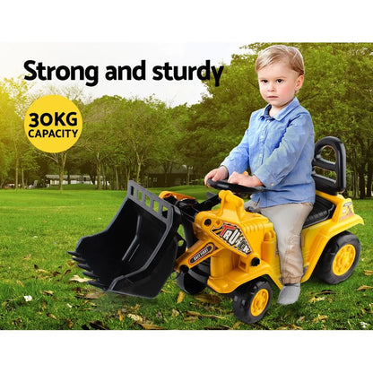 Keezi Ride On Car Toys Kids Excavator Bulldozer Sandpit Digger Car Pretend Play - Image 3