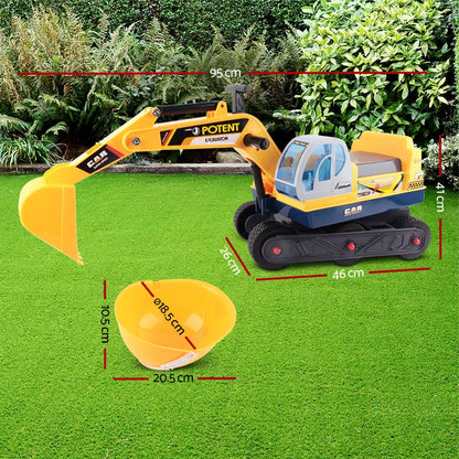 Keezi Ride On Car Toys Kids Excavator Digger Sandpit Bulldozer Car Pretend Play - Image 2