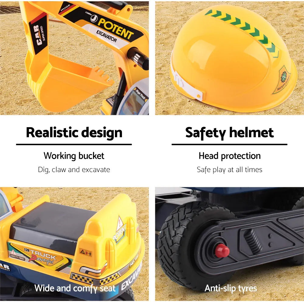 Keezi Ride On Car Toys Kids Excavator Digger Sandpit Bulldozer Car Pretend Play - Image 5