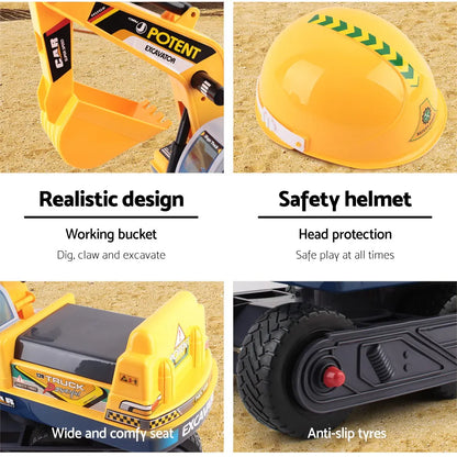 Keezi Ride On Car Toys Kids Excavator Digger Sandpit Bulldozer Car Pretend Play - Image 5