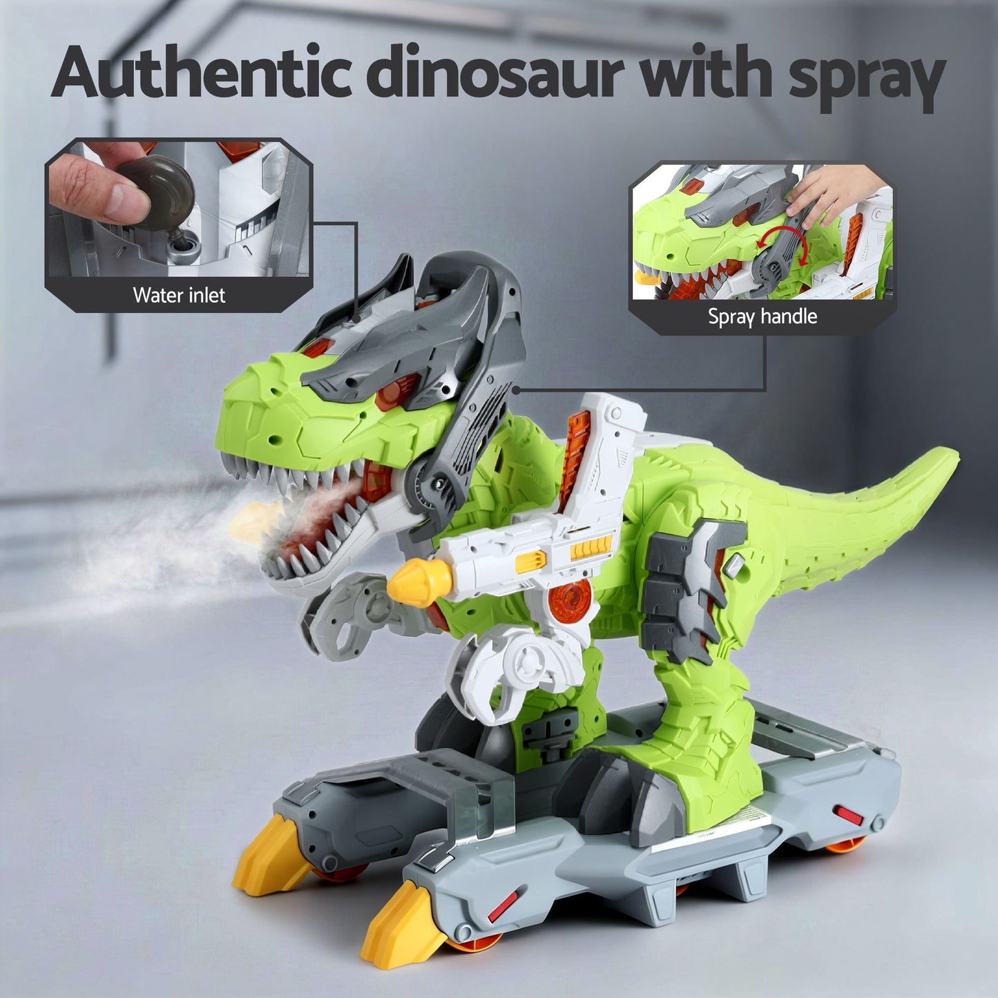 Keezi Kids Dinosaur Ride On Push Car Toy with Spray Function Indoor Outdoor Toys - Image 5