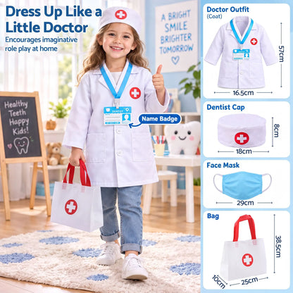 Keezi Kids Doctor Play Set Pretend Dentist Play Set Toy Medical Kits 30PCS - Image 6