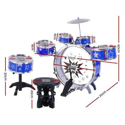 Keezi 11 Piece Kids Drum Set - Image 2