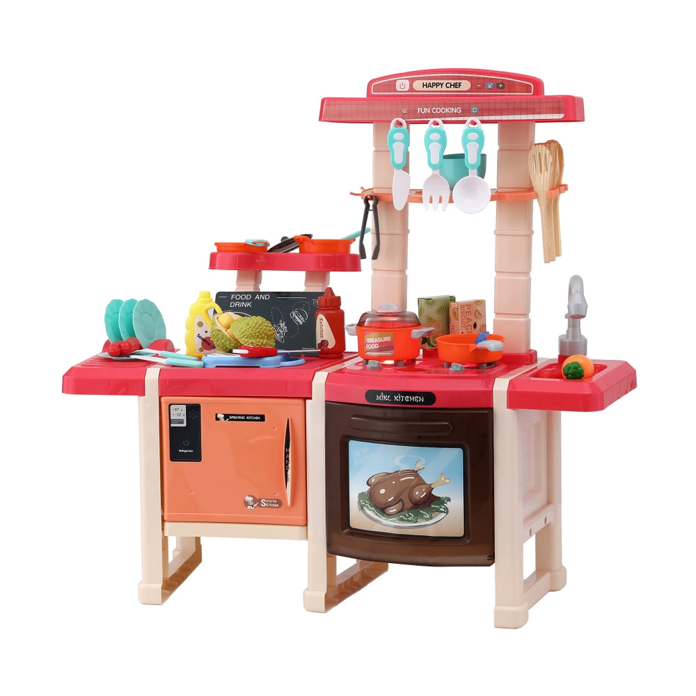 Keezi Kids Kitchen Pretend Play Set Cooking Sound Steam Light Function - Image 2